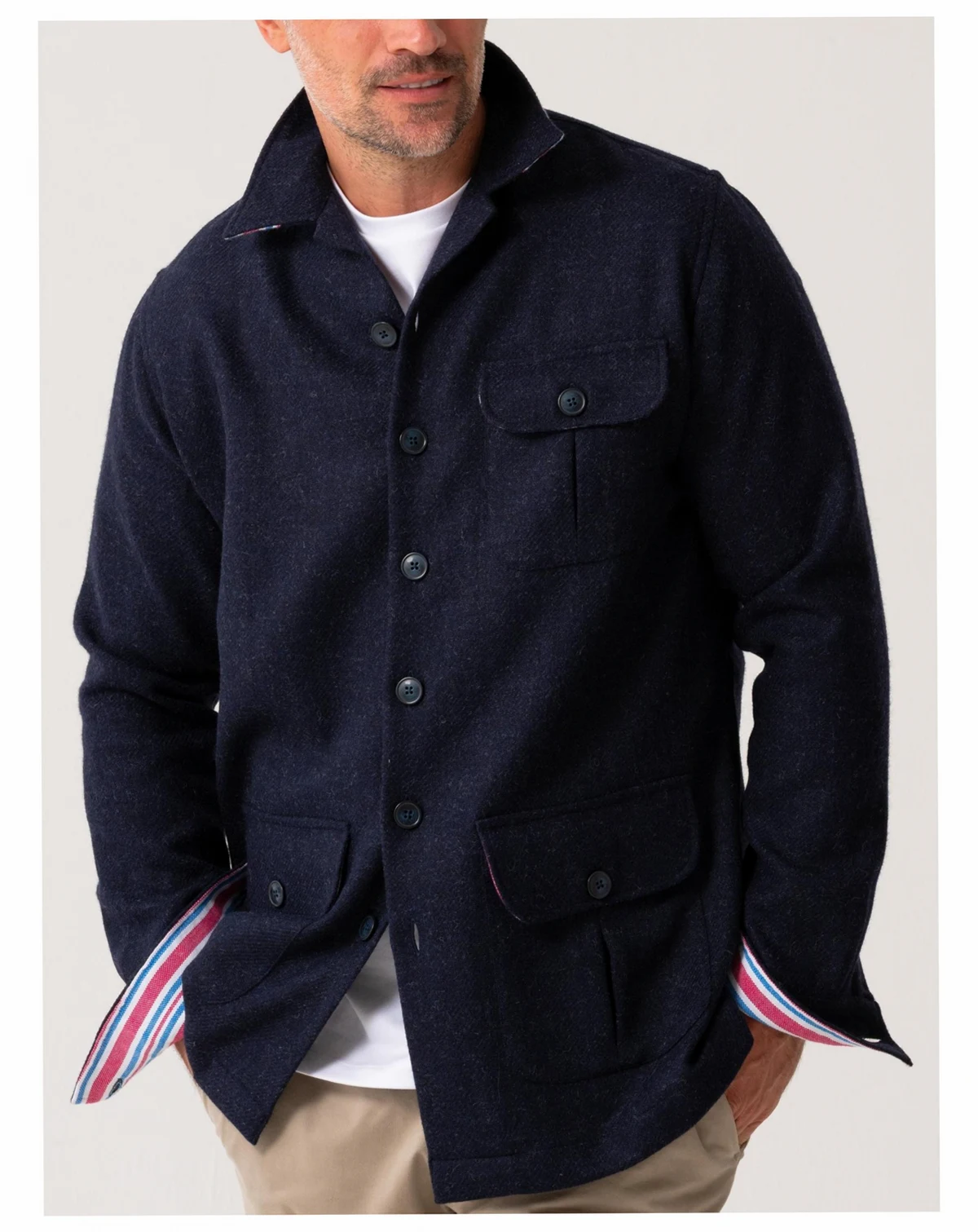 Men's Long Sleeve Wool Shirt-Jacket