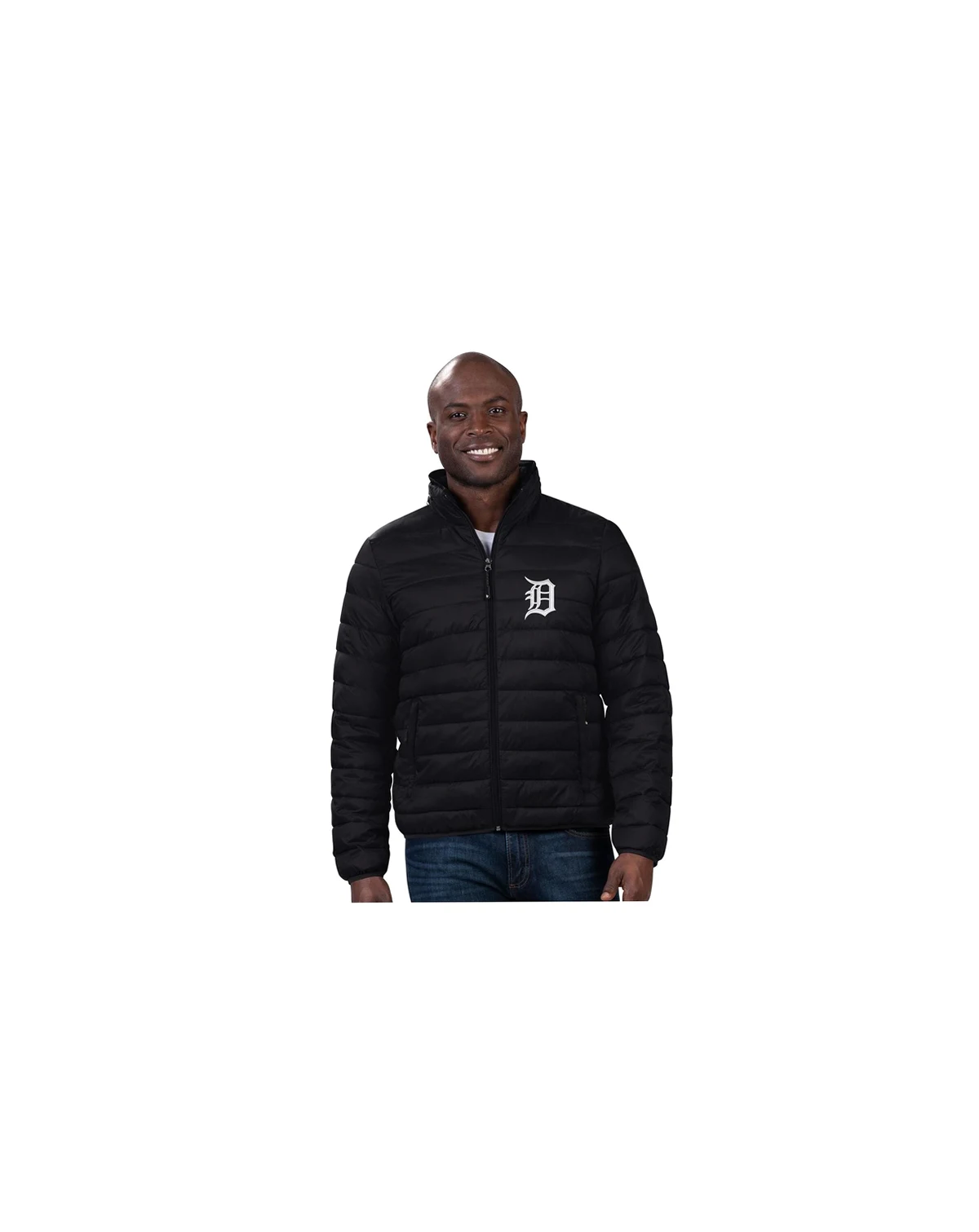 Men's Black Detroit Tigers Packable Neck Pillow Full-Zip Puffer Jacket