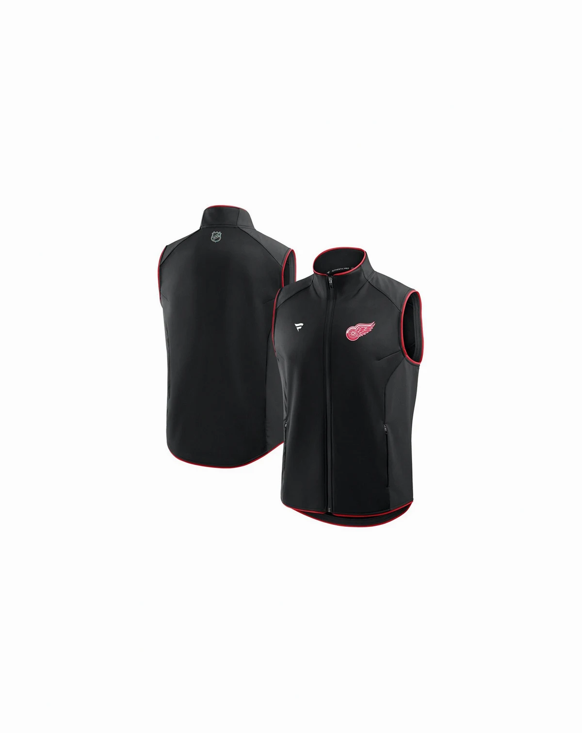 Men's Black Detroit Red Wings Authentic Pro Rink Full-Zip Vest