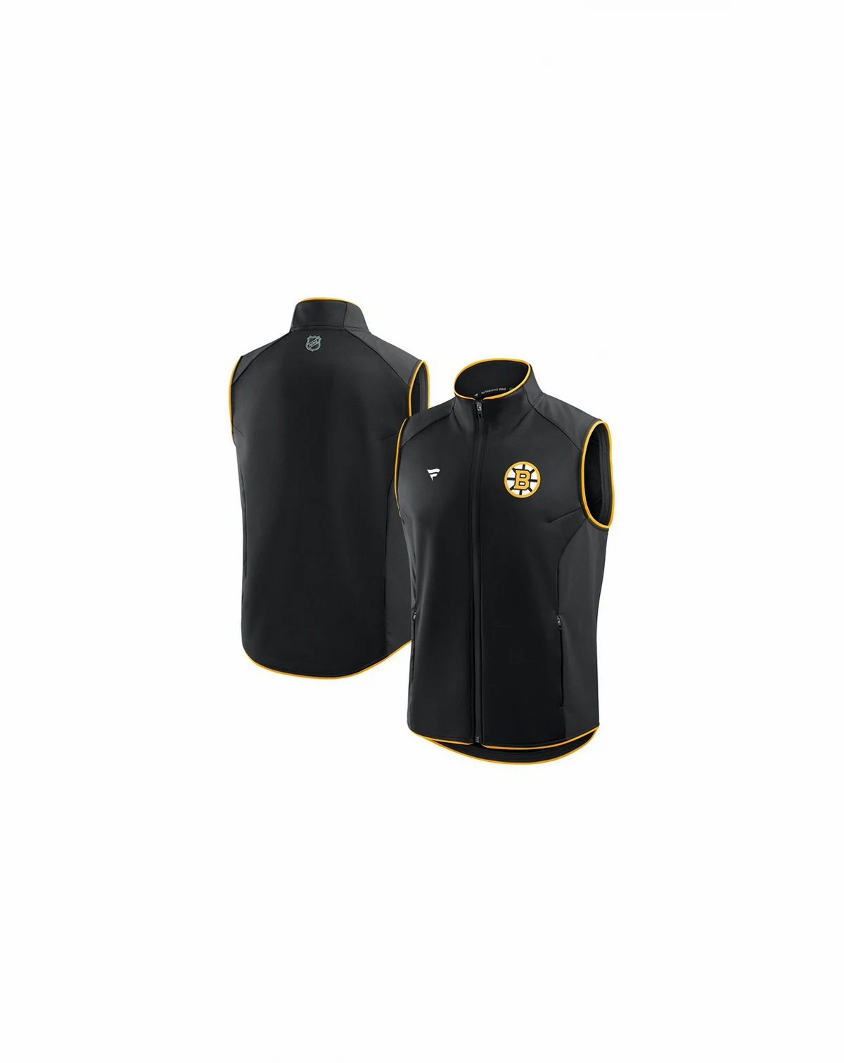 Men's Black Boston Bruins Authentic Pro Rink Full-Zip Vest
