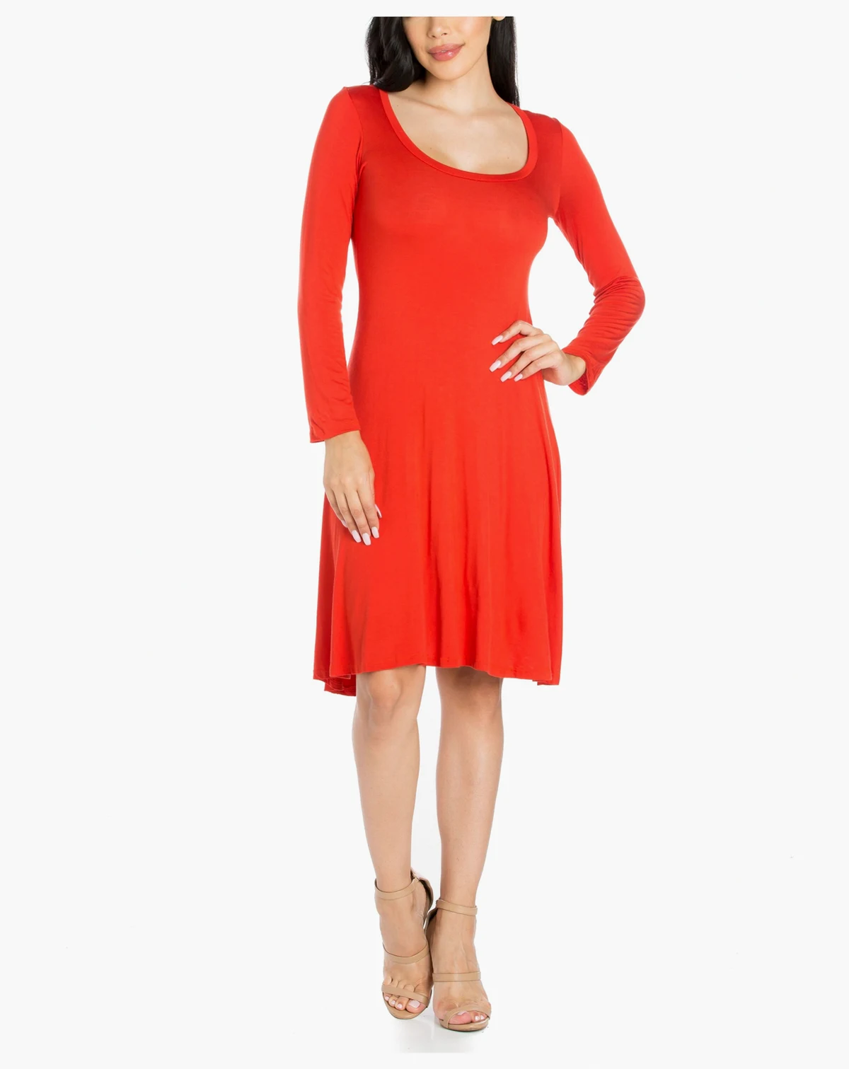Women's Classic Long Sleeve Flared Mini Dress
