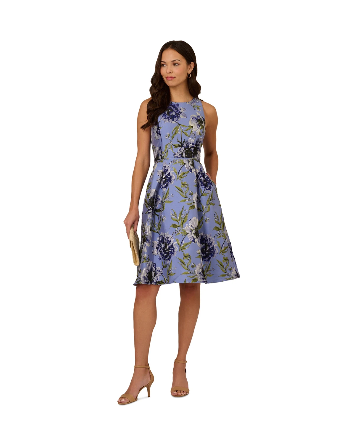 Women's Floral-Embroidered Jacquard Dress