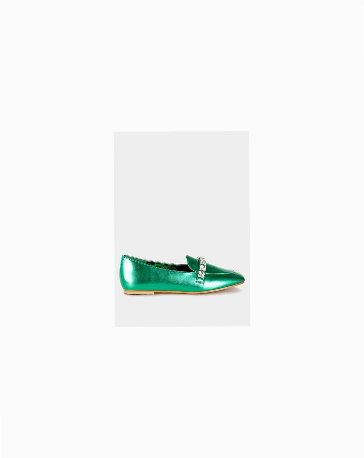 Womens Celosia Metallic Diamante Strap Loafers
