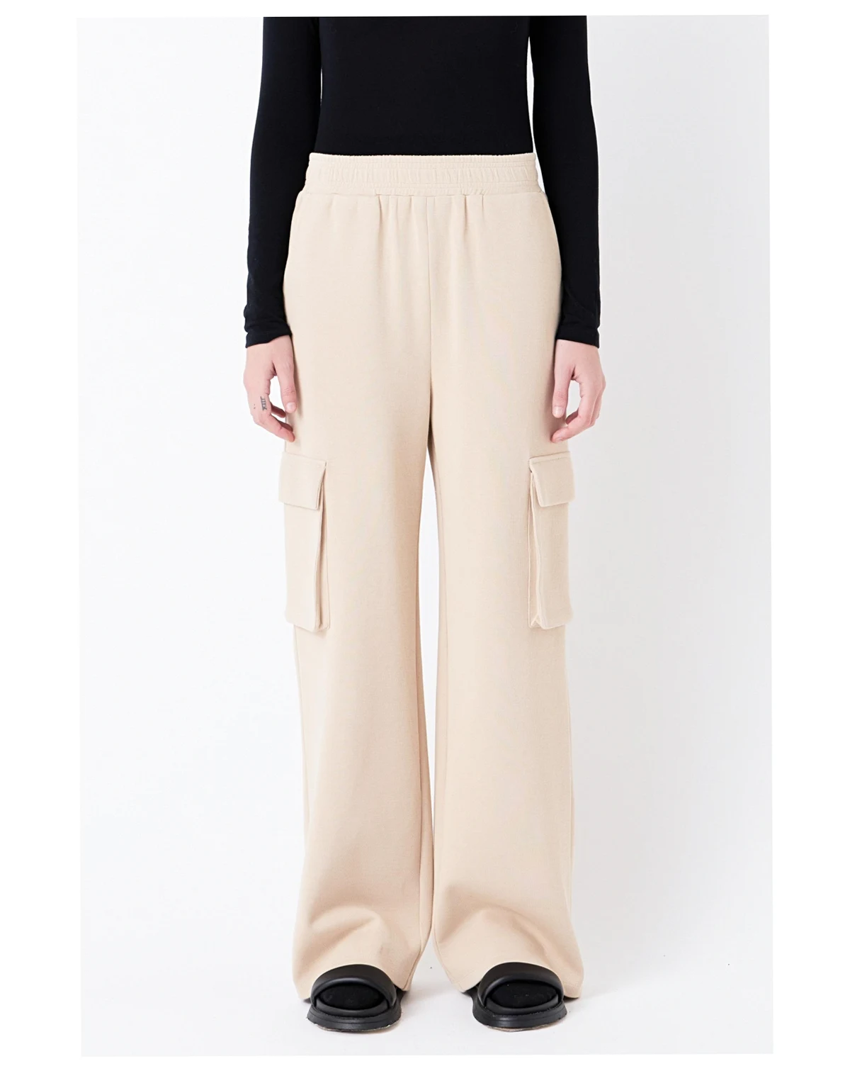 Women's Wide Knit Pants with Pockets