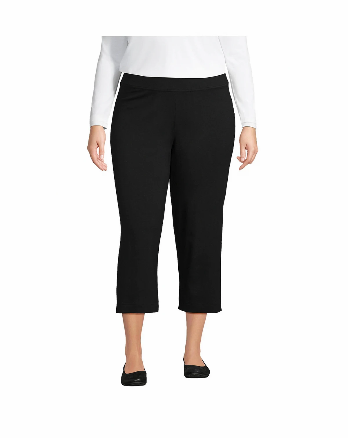 Women's Plus Size Starfish Mid Rise Pull On Crop Pants