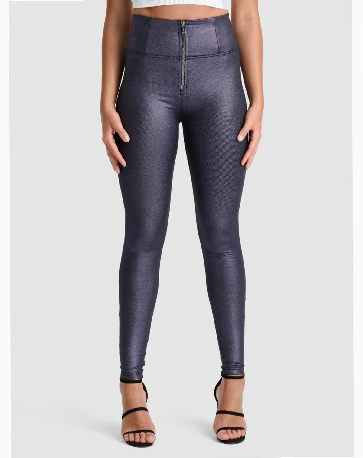 Women's Metallic High-Rise Sculpting Skinny Pants