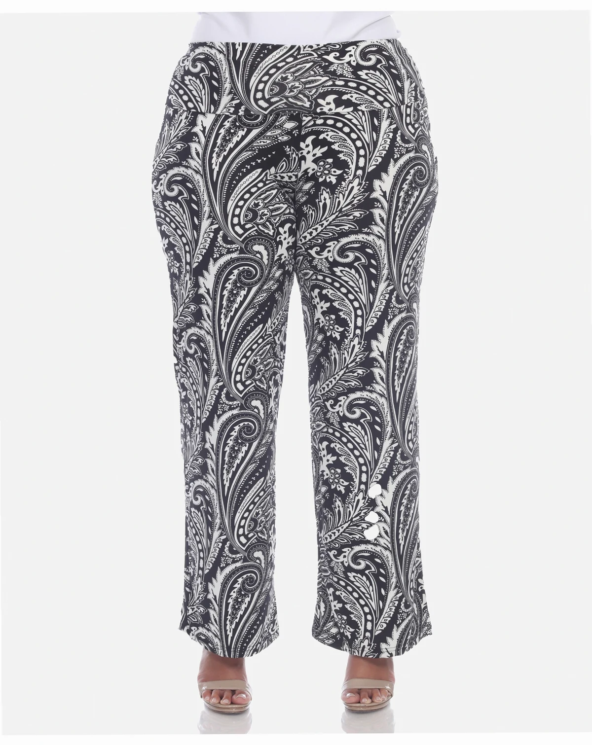 Plus Size Printed Wide Leg Palazzo Pants