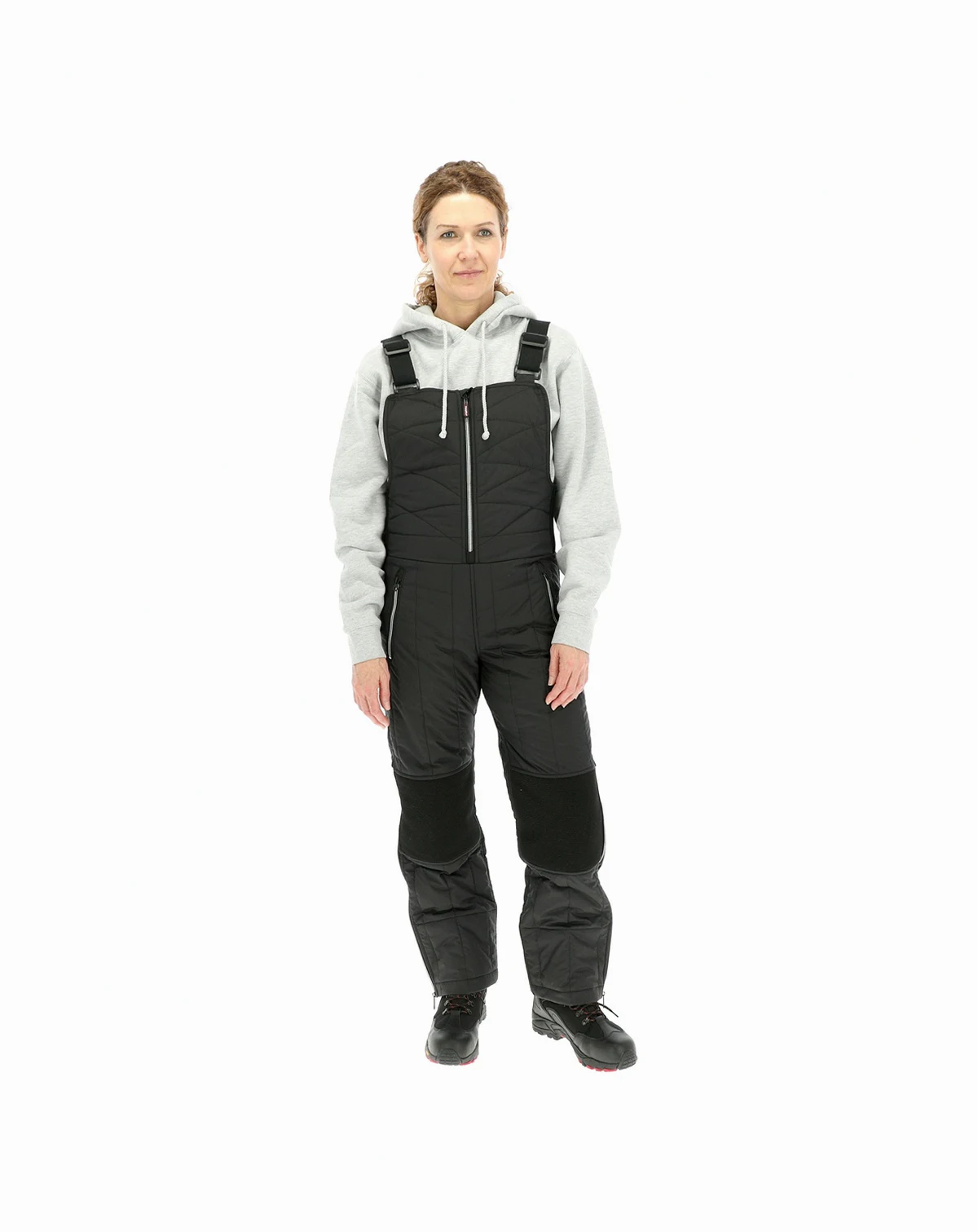 Plus Size Diamond Quilted Insulated Bib Overalls with Performance-Flex
