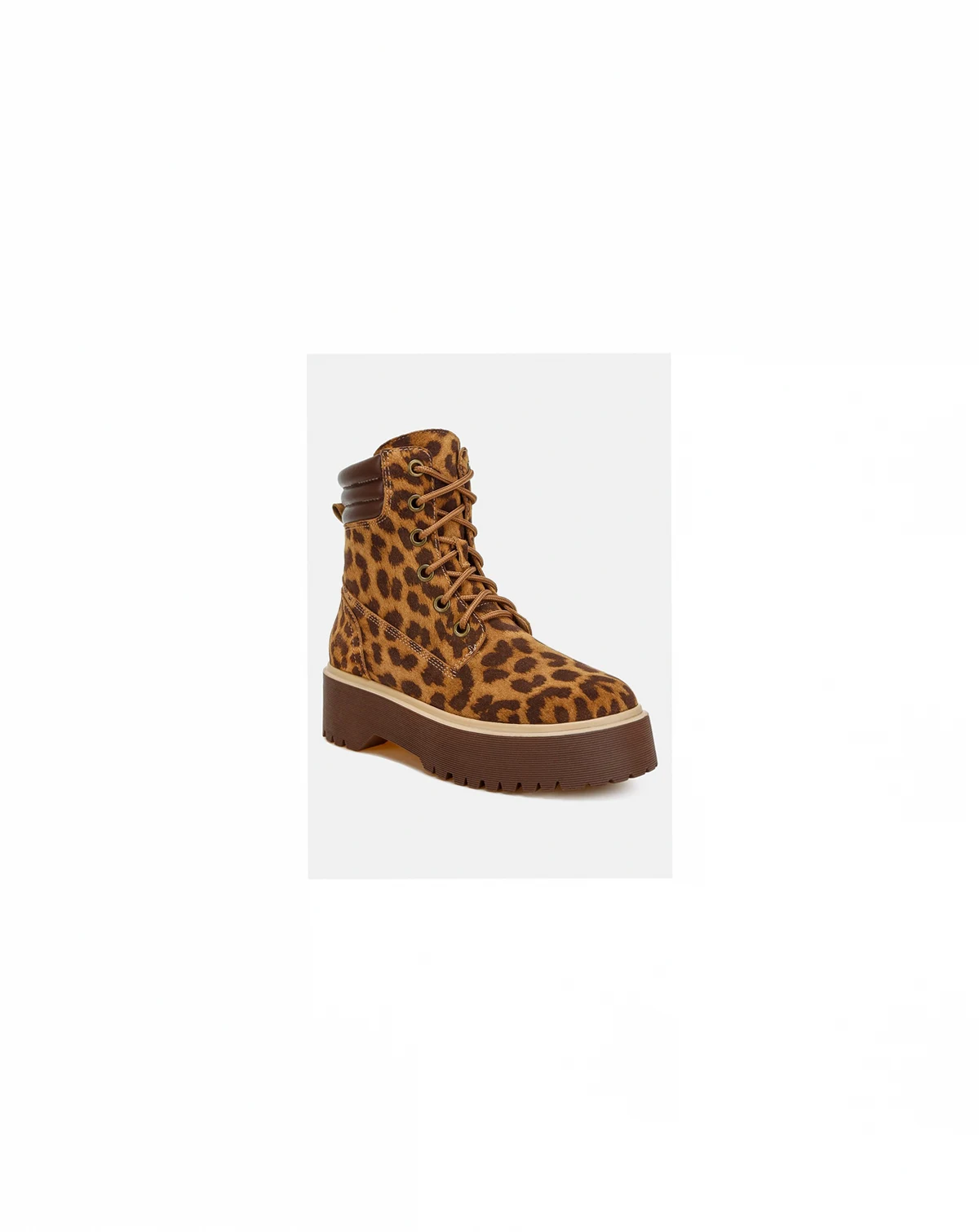 Womens Ujola High Ankle Leopard Print Suede Boots
