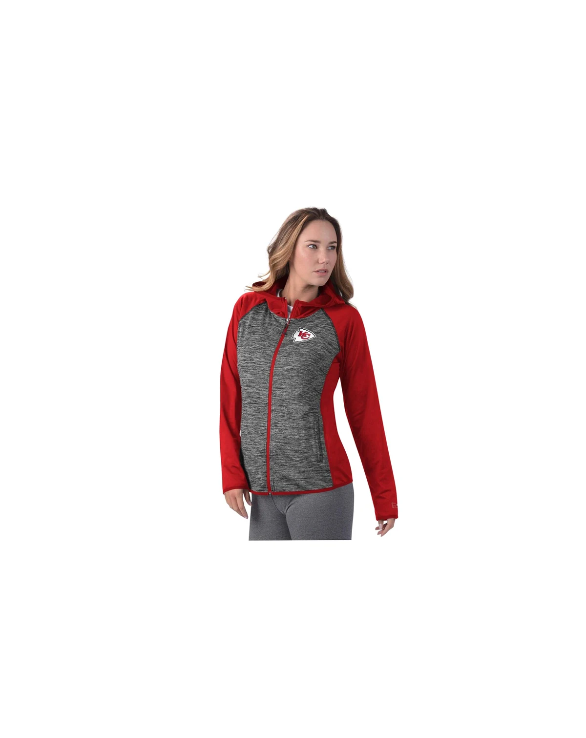 Women's Red Kansas City Chiefs Leslie Space Dyed Raglan Full-Zip Jacket