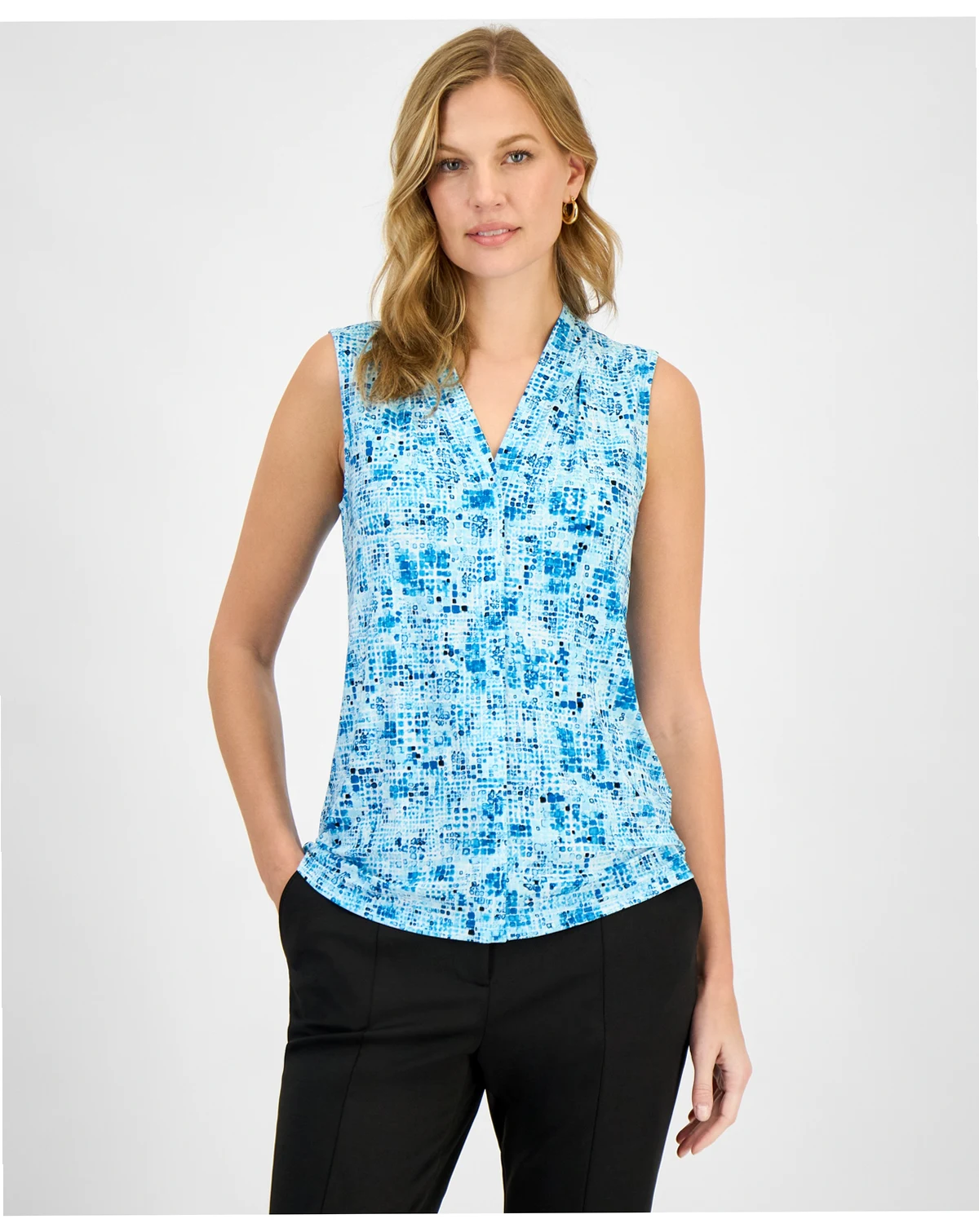 Women's Printed Sleeveless Top, Regular & Petite