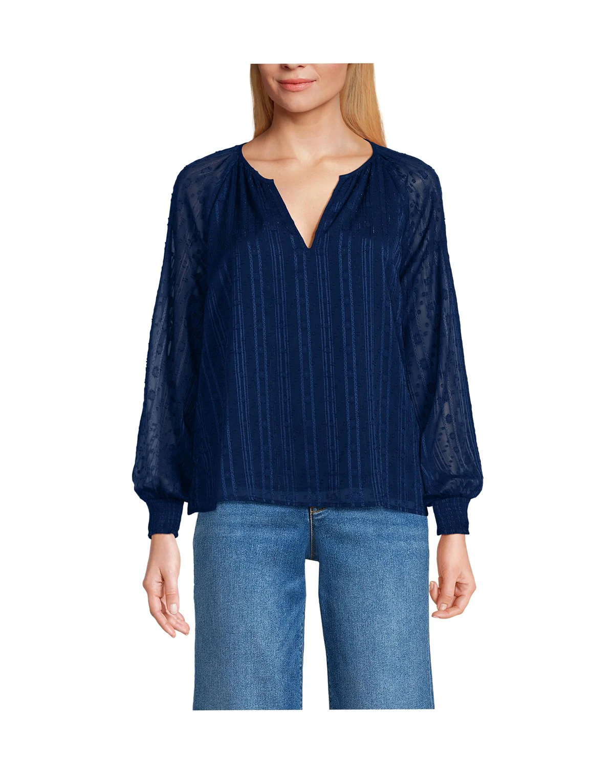 Women's Clip Dot Chiffon Blouse