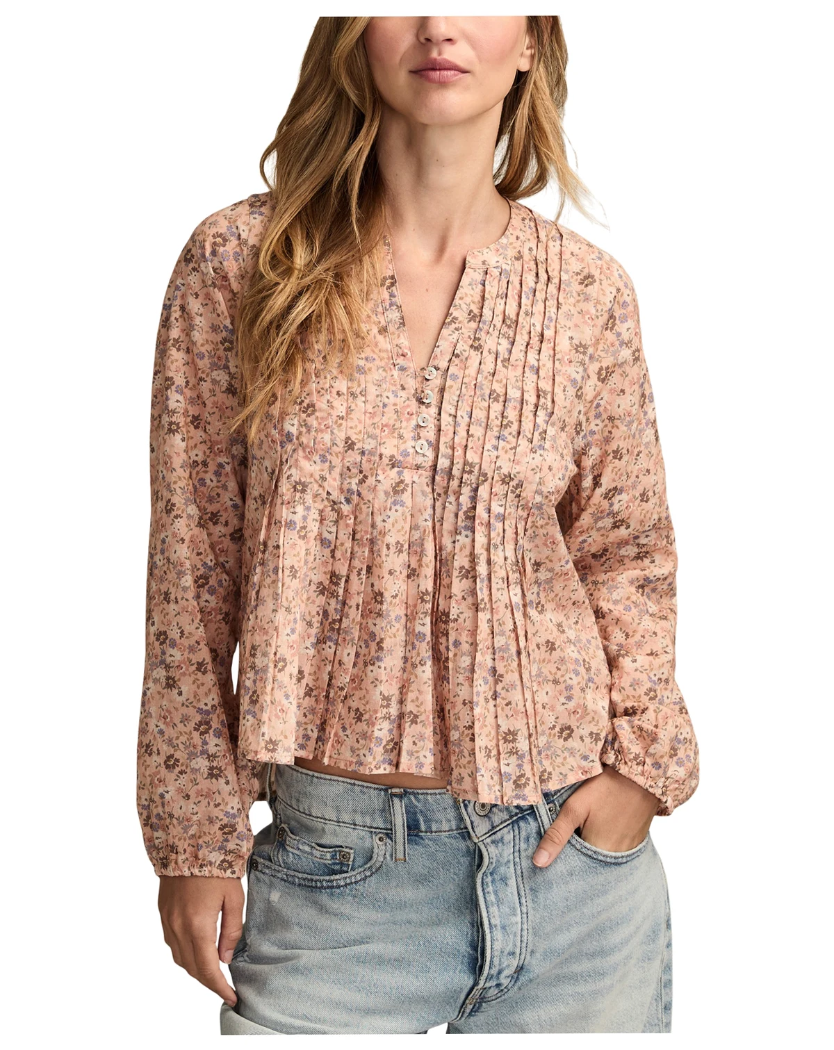 Women's Pintuck Long-Sleeve Top