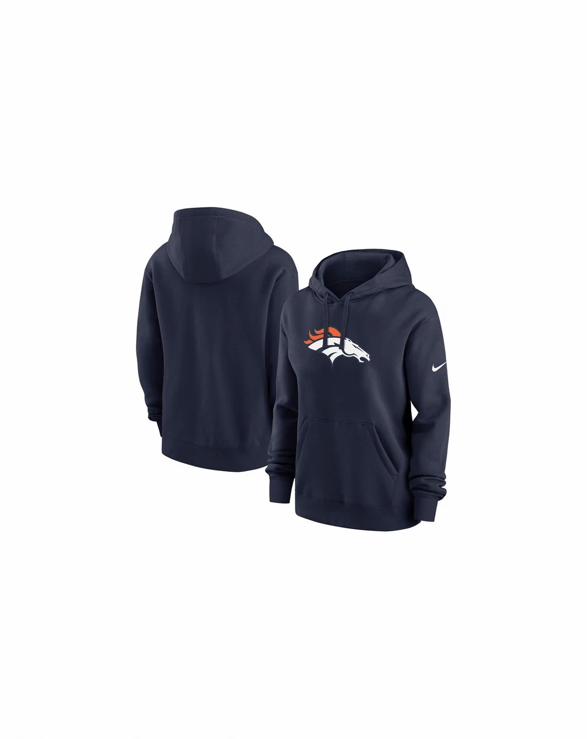 Women's Navy Denver Broncos Club Fleece Pullover Hoodie