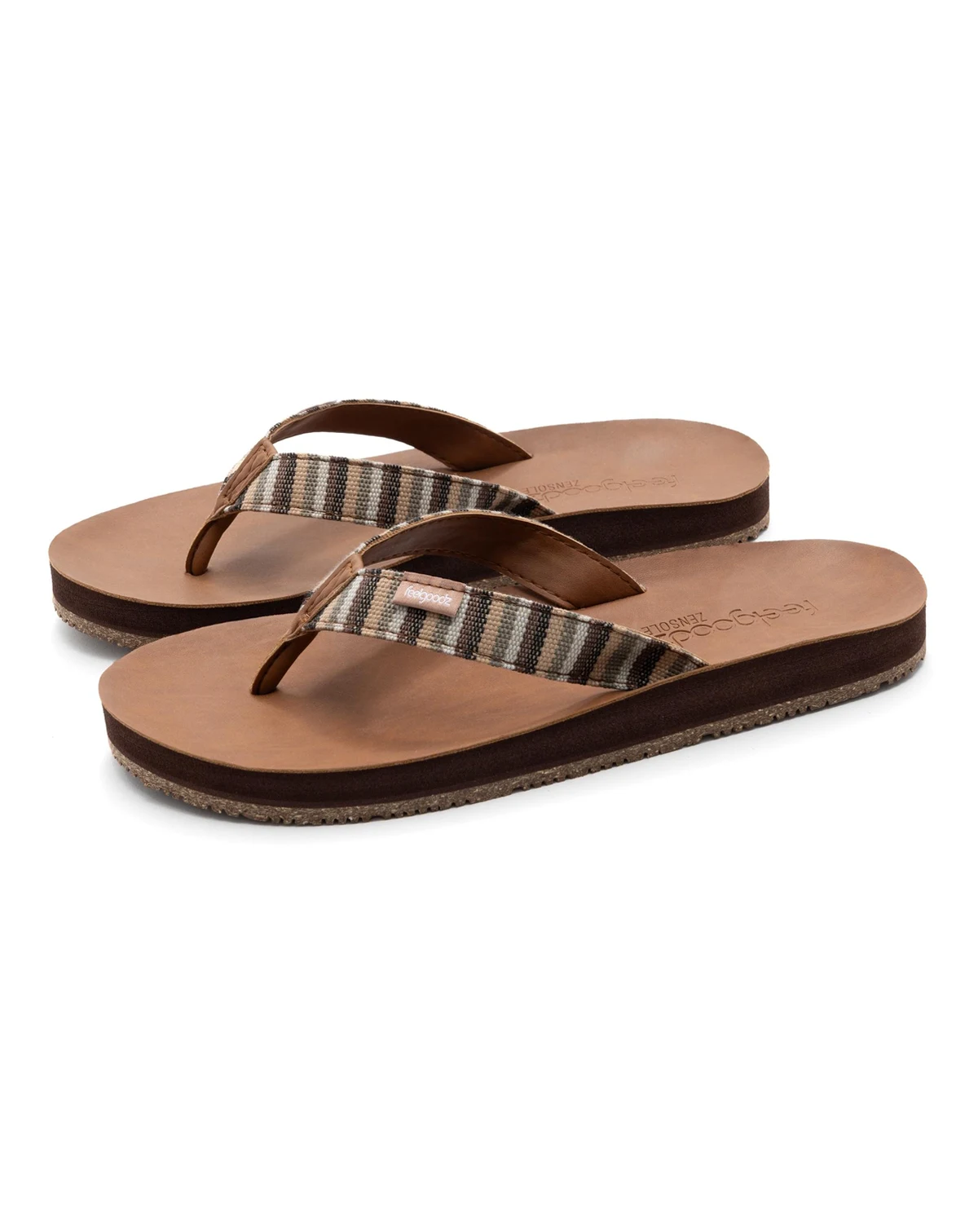 Women's Zensole Slim Kinderz Woven Strap Faux Leather Flip-Flop Thong Sandals