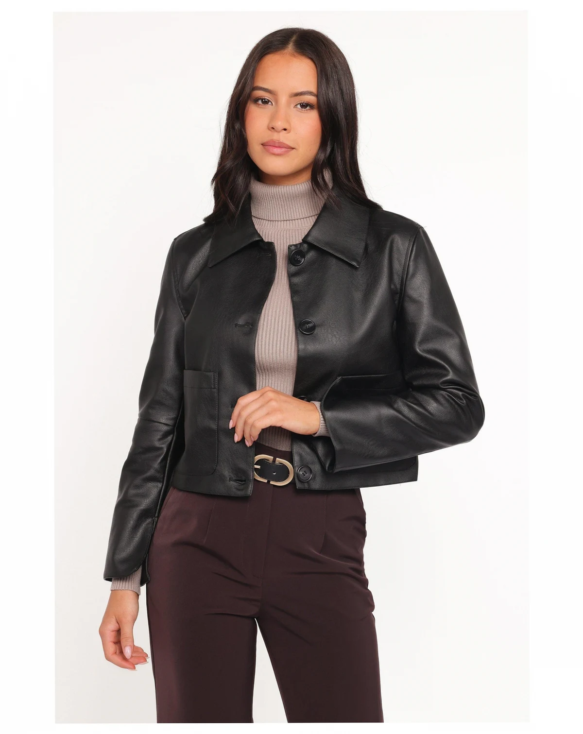 Women's Hope Crop Faux Leather Jacket