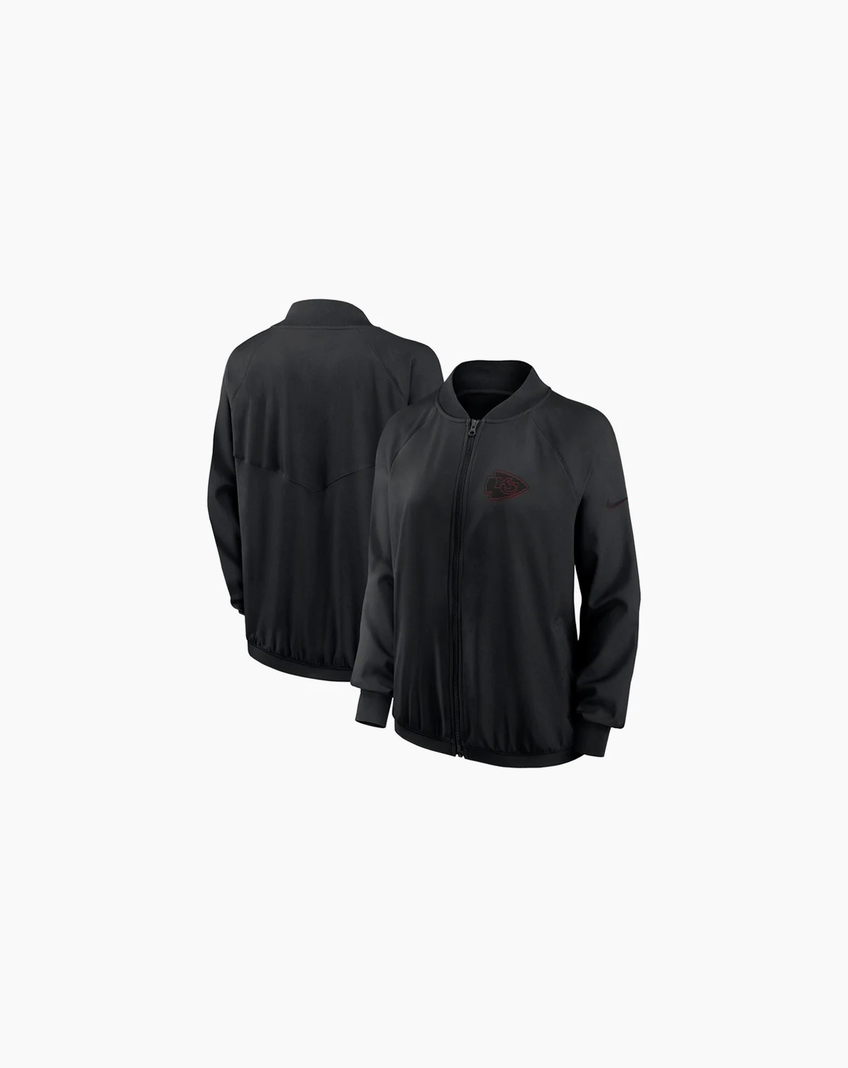 Women's Black Kansas City Chiefs Raglan Full-Zip Jacket