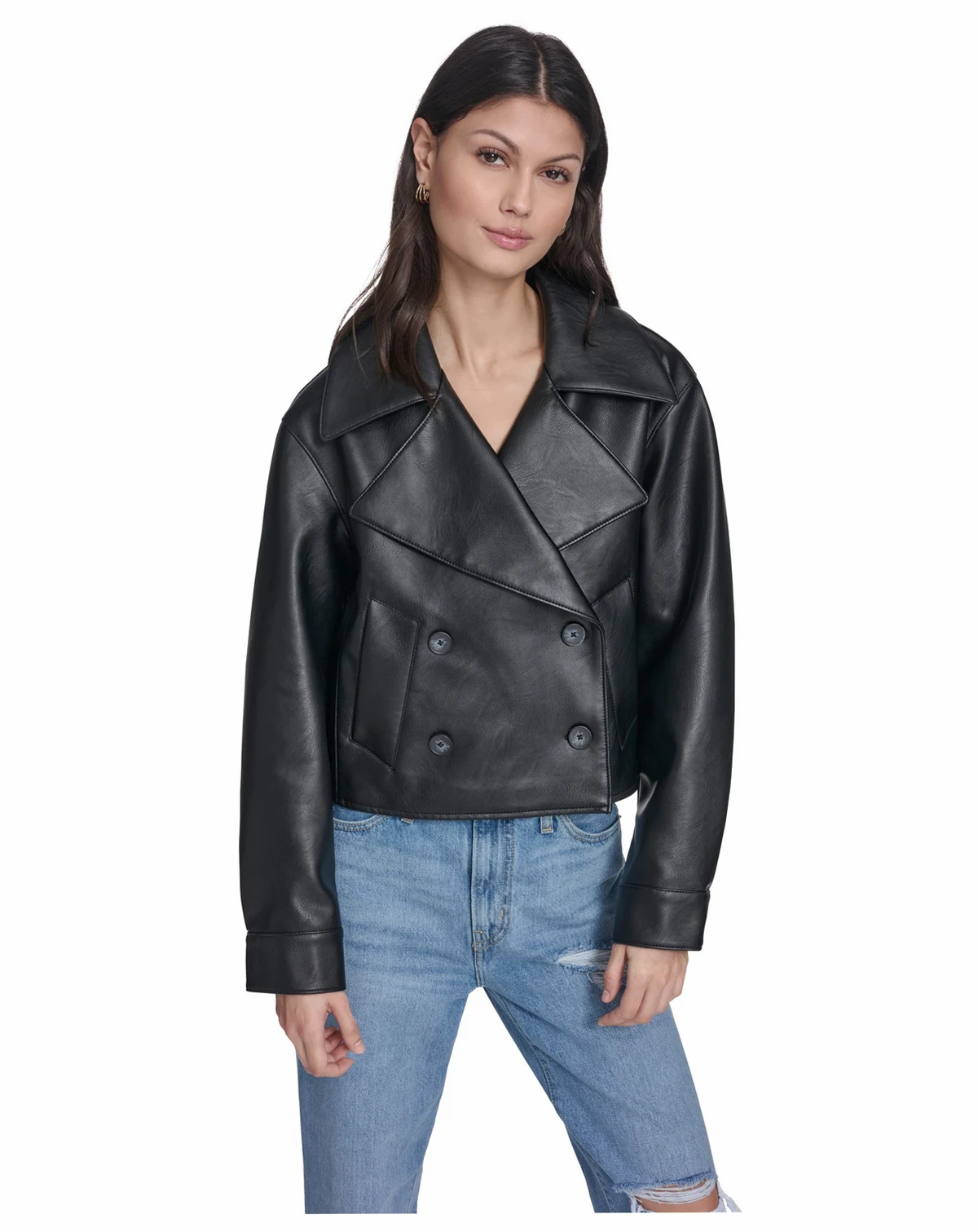 Women's Spread Collar Button-Front Jacket