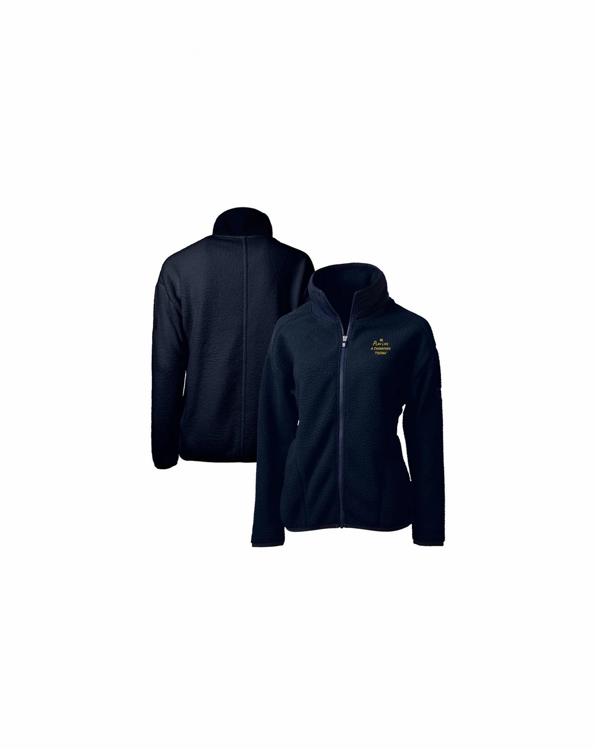Women's Navy Notre Dame Fighting Irish Play Like A Champion Today Cascade Eco Sherpa Fleece Full-Zip Jacket