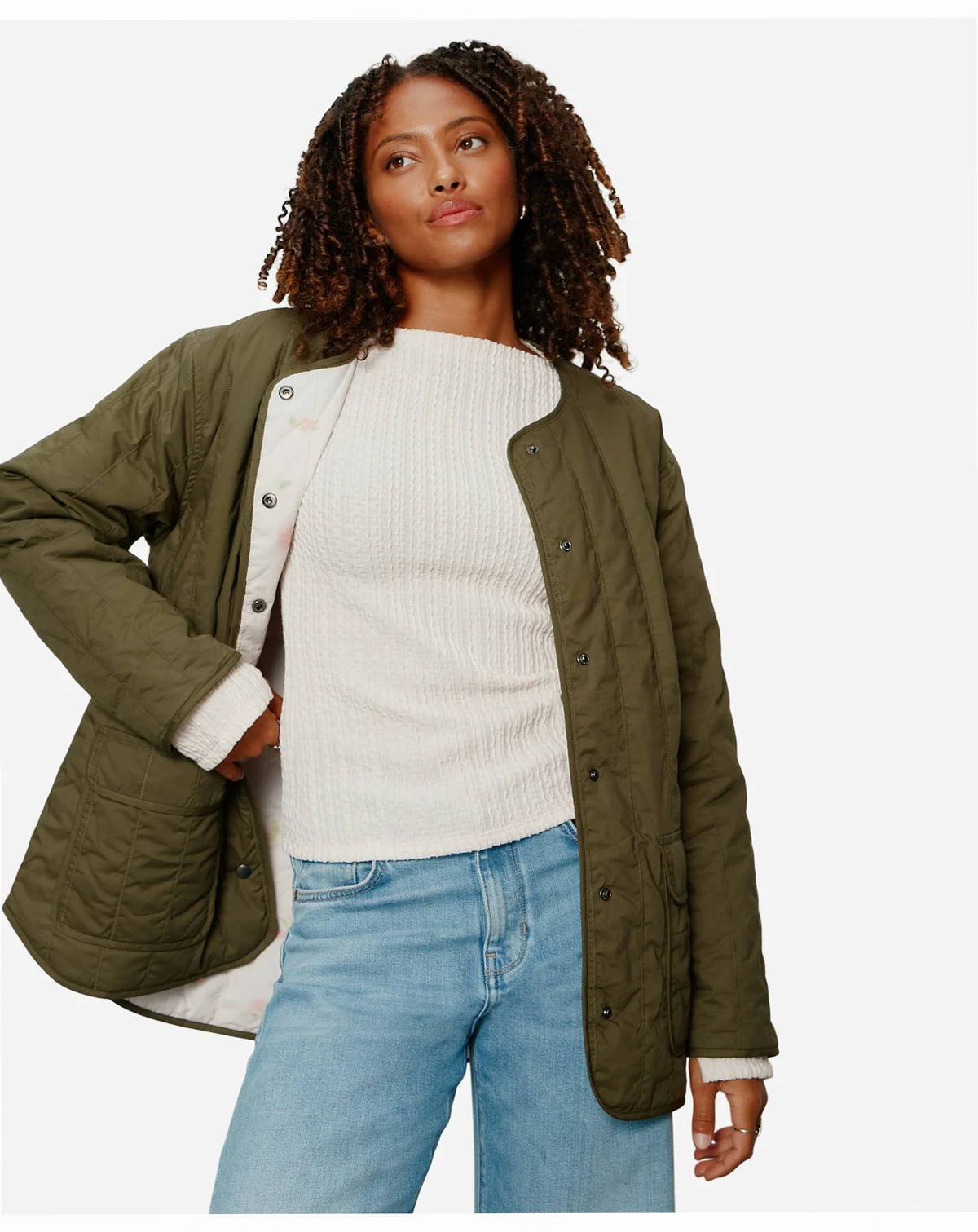 Women's Reversible Snap-Front Quilted Jacket