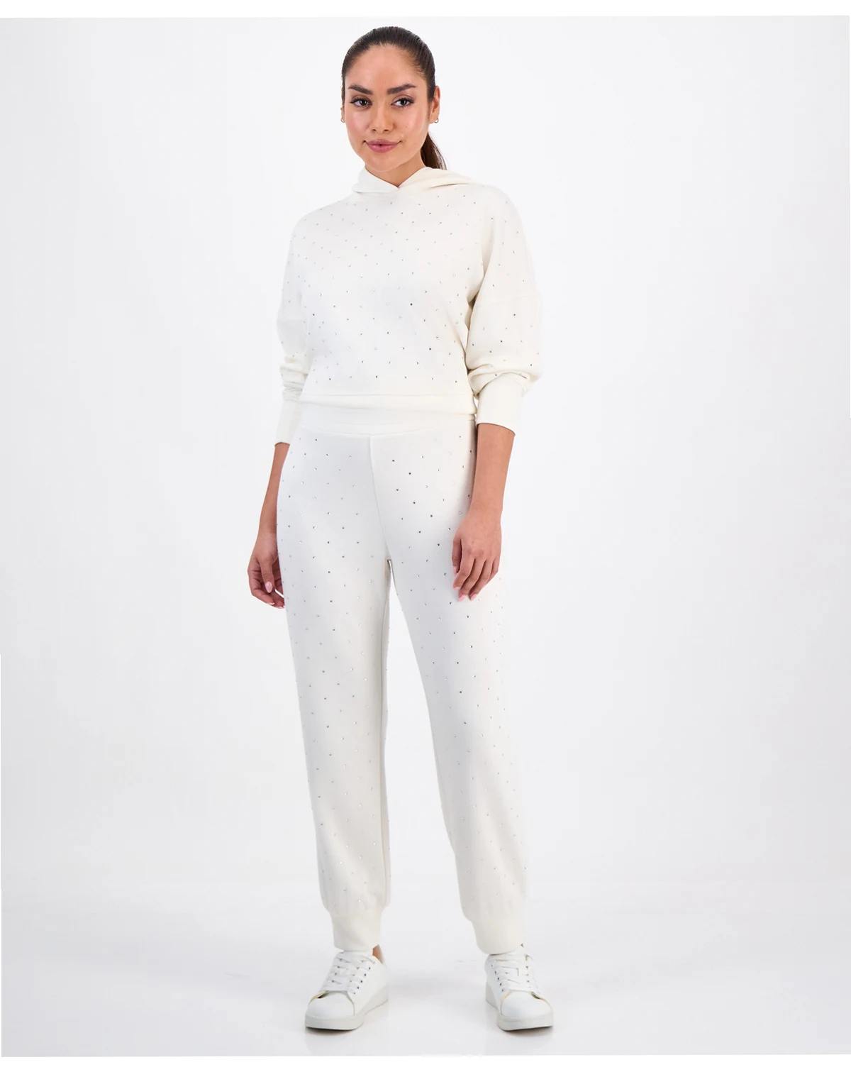 Petite Embellished High Rise Jogger Sweatpants, Macy's Exclusive