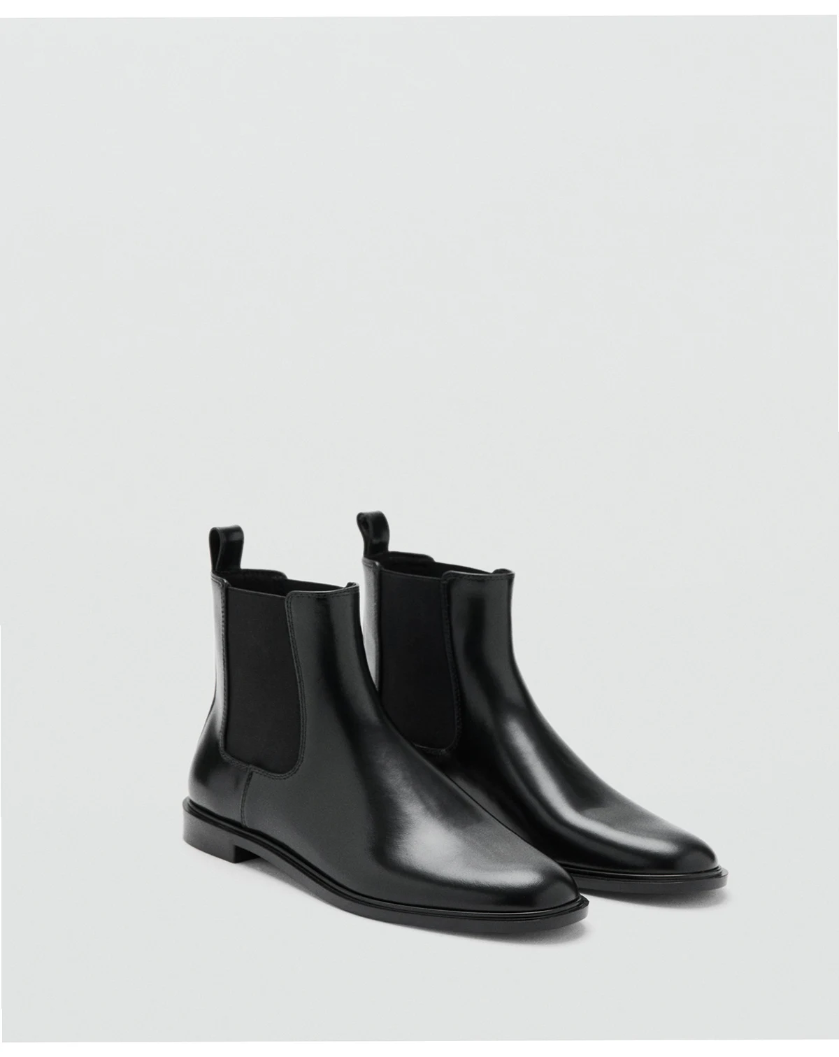 Women's Elastic Panels Leather Ankle Boots