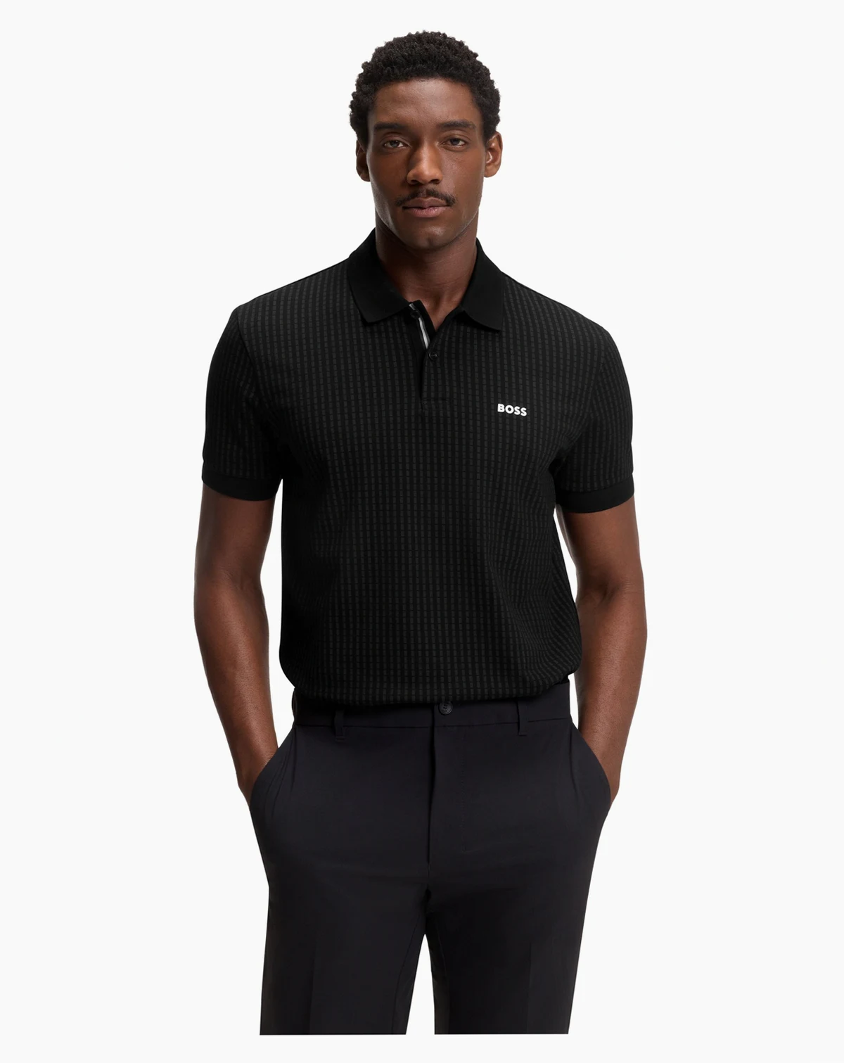 Men's Cotton-Piqué All-Over Print Polo Shirt