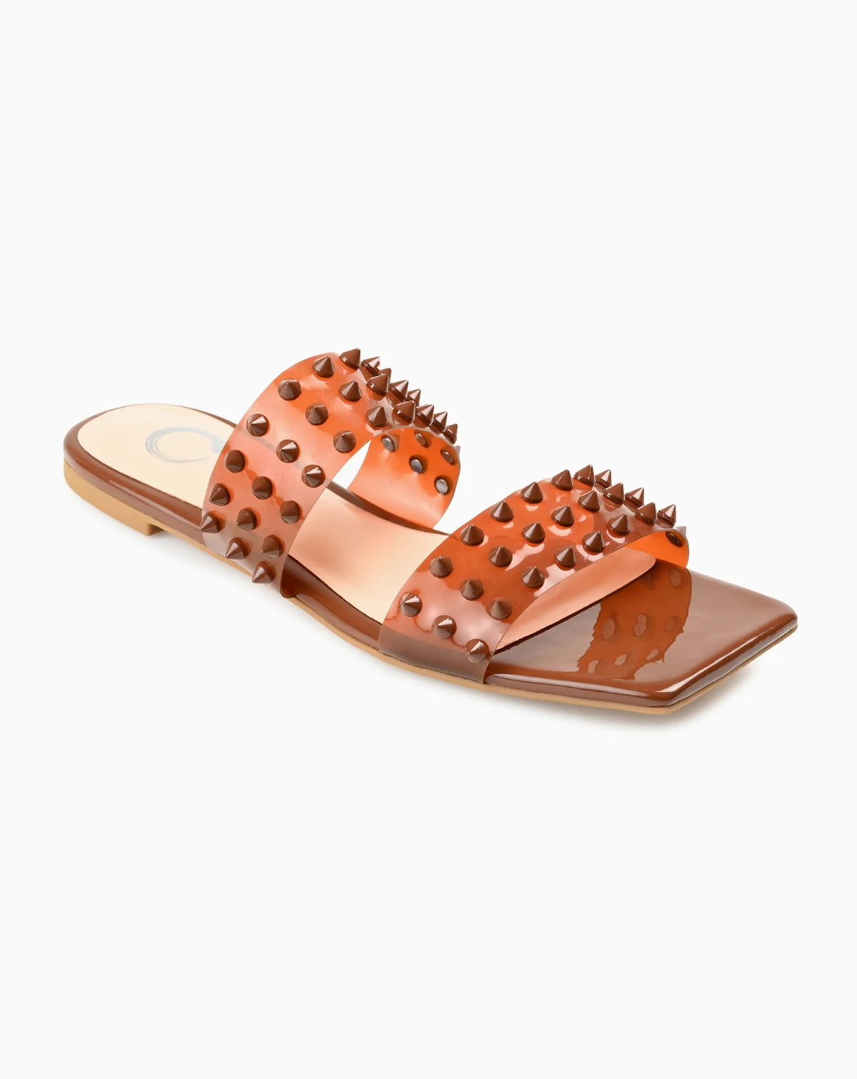 Women's Katari Studded Lucite Double Band Flat Sandals