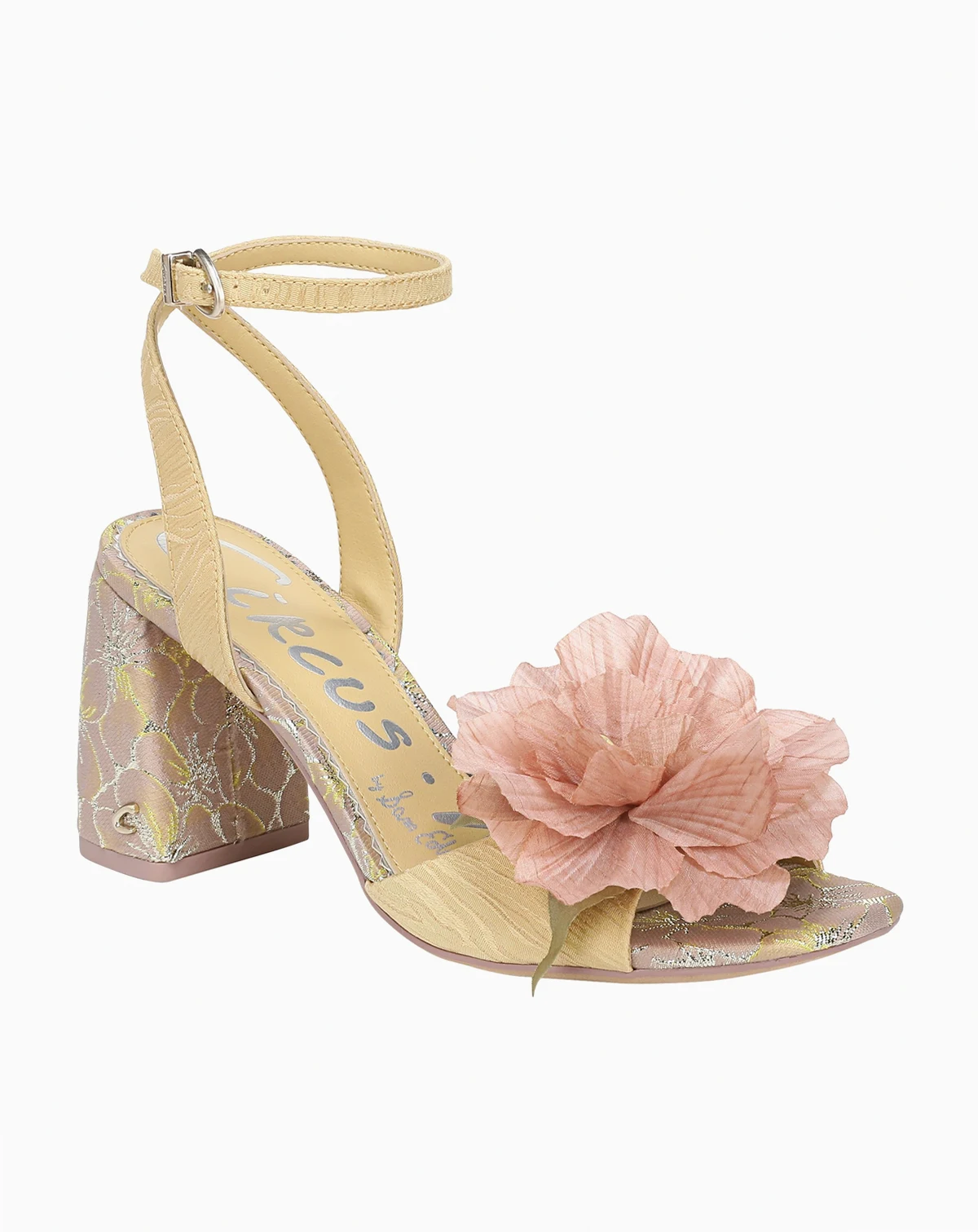 Women's Aria Flower Two-Piece Block Heel Dress Sandals