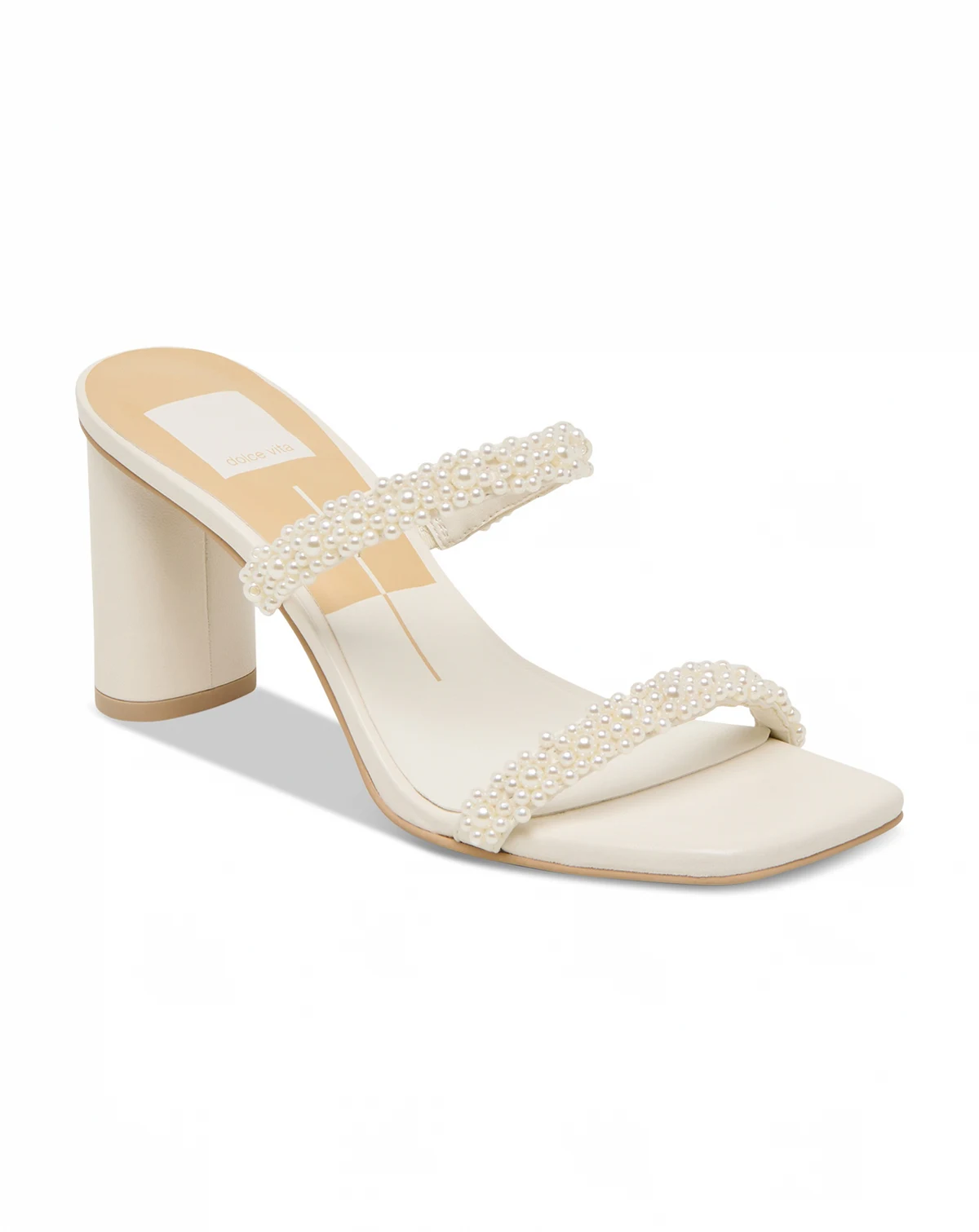 Women's Nolah Pearl Beaded Double-Band Block-Heel Dress Sandals