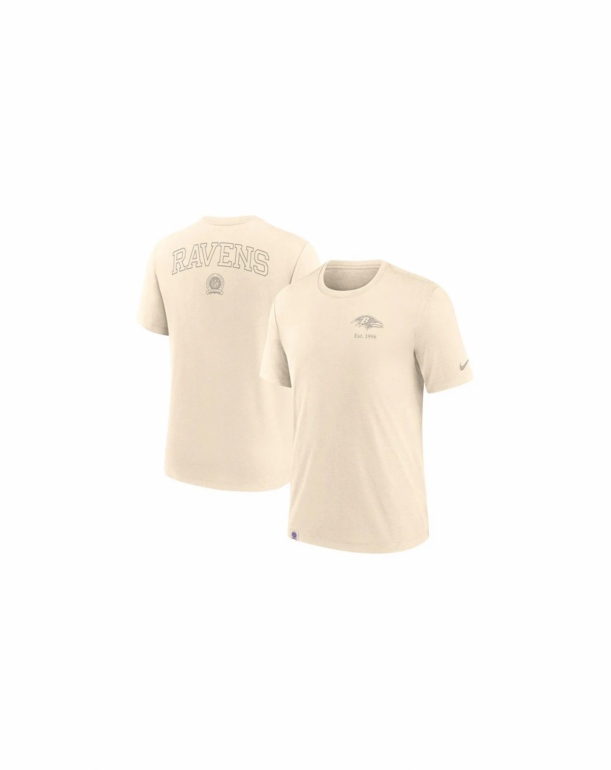 Men's Cream Baltimore Ravens Glory Tri-Blend T-Shirt