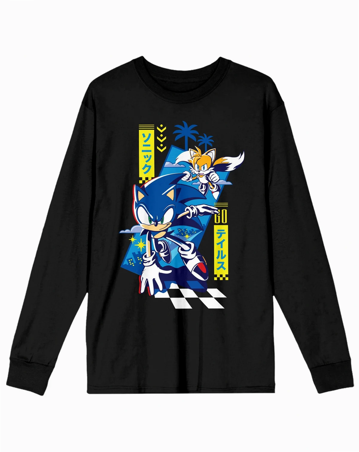 Men's Tails Black Long Sleeve Shirt-XXL