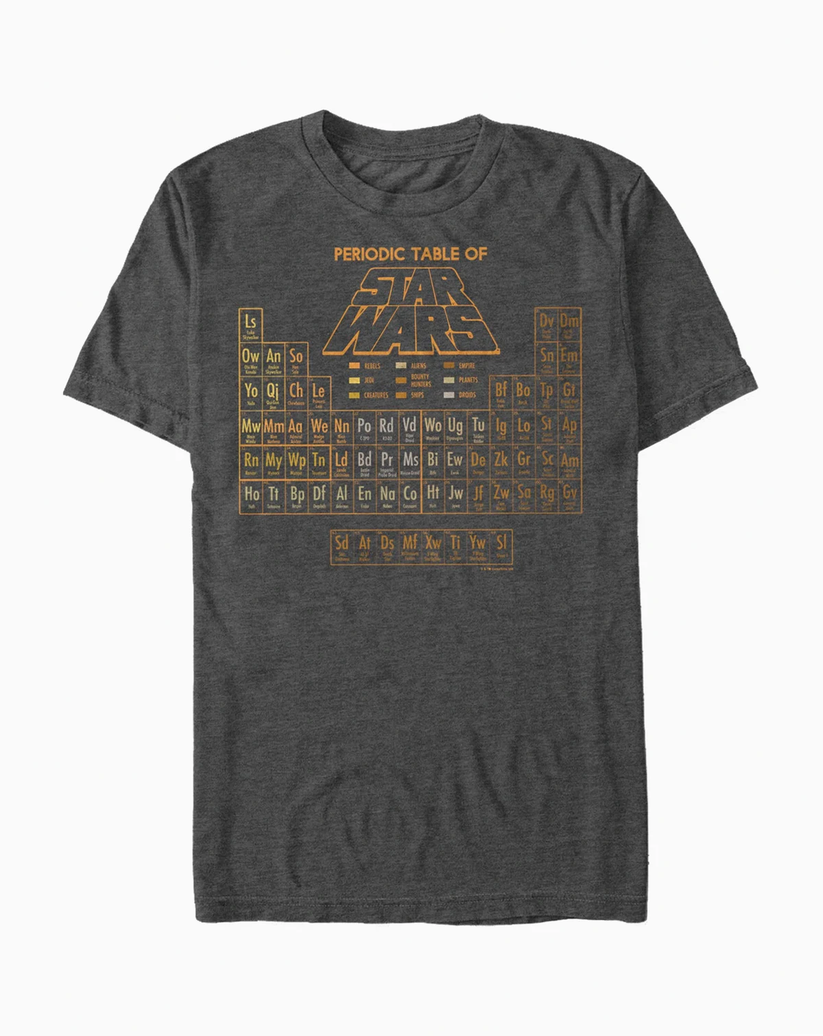 Men's Star Wars Golden Rule Periodic Table of Characters Short Sleeve T-shirt