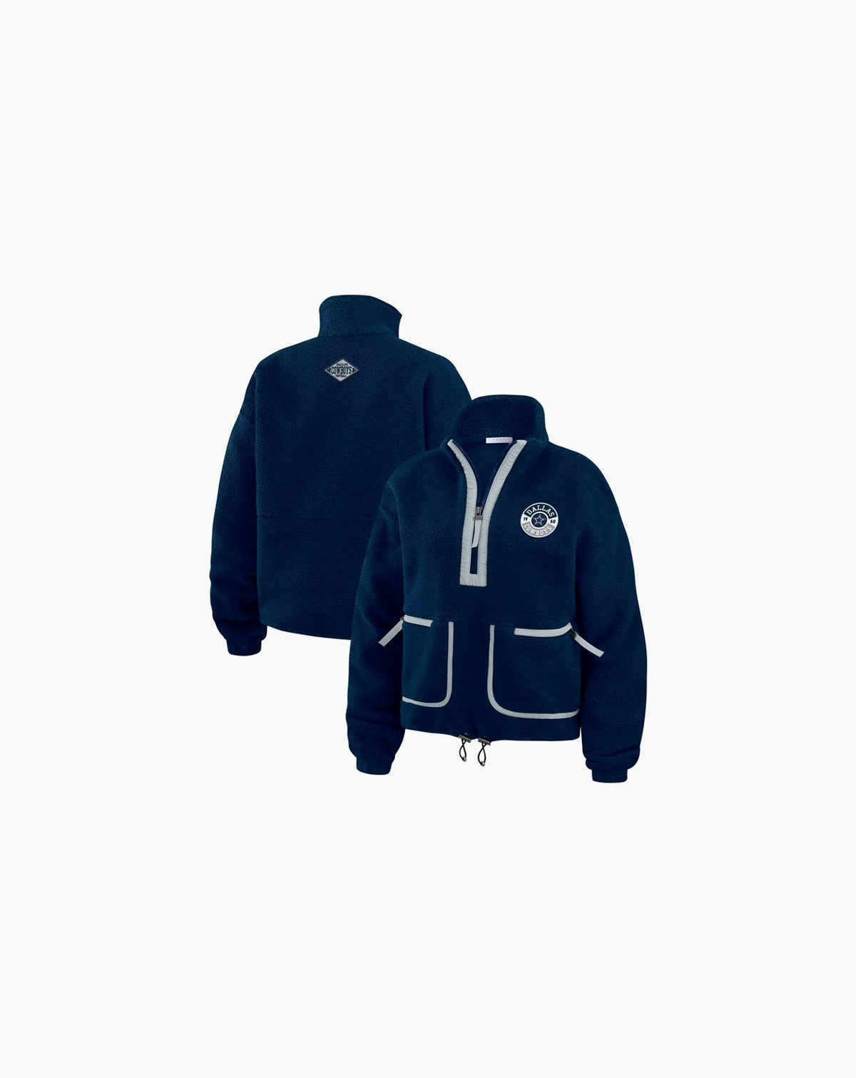 Women's Navy Dallas Cowboys Polar Fleece Half-Zip Jacket