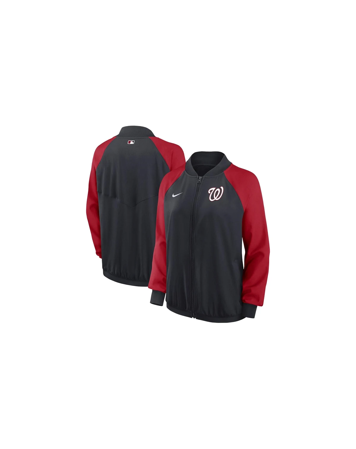 Women's Navy Washington Nationals Authentic Collection Team Raglan Performance Full-Zip Jacket