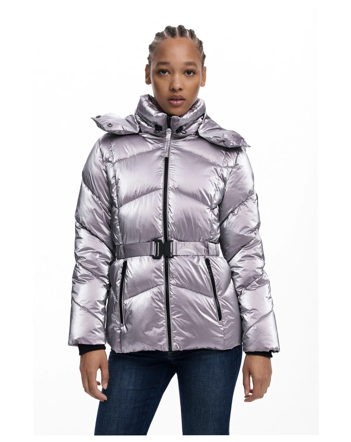 Women's Metallic quilted coat