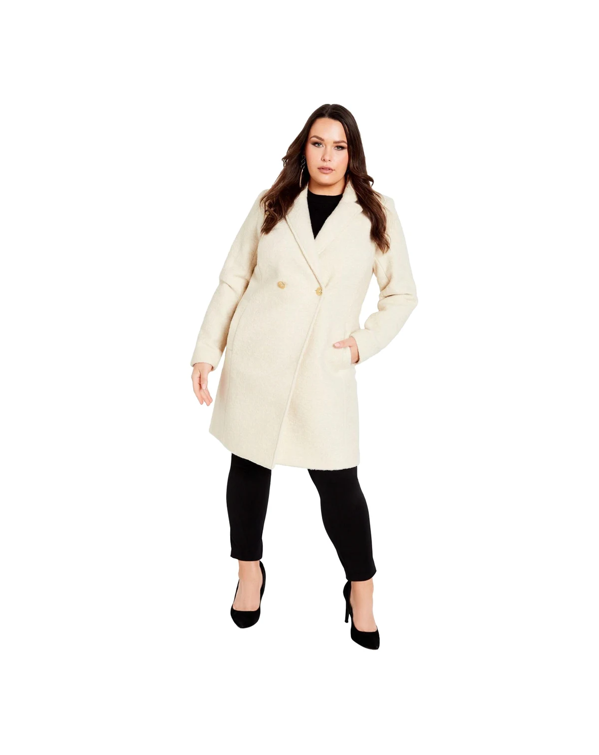 Women's Estelle Double Button Collared Coat