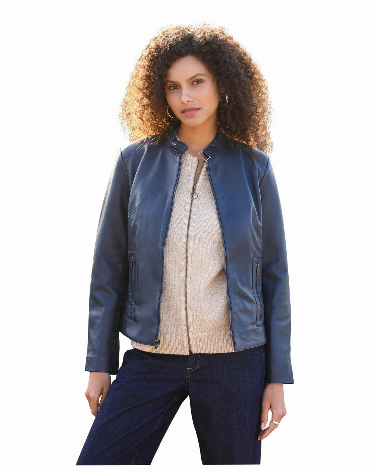 Women's Stand Collar Biker Jacket
