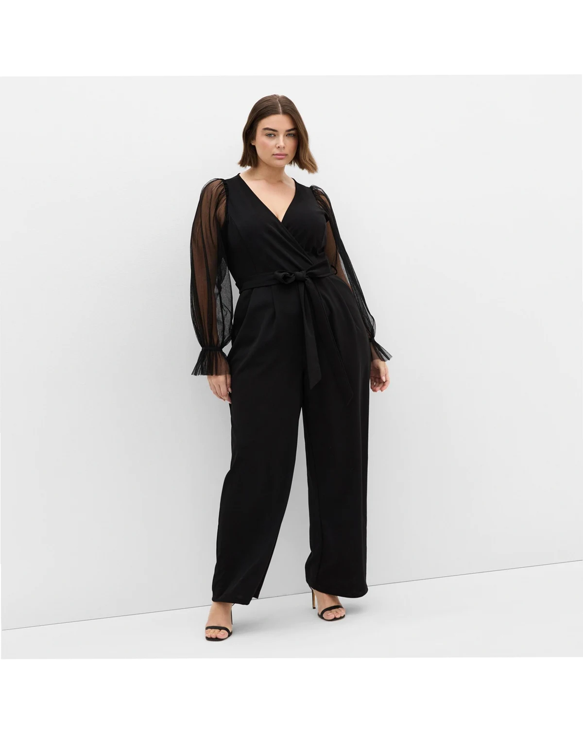 Plus Size Alannah Mesh Sleeve Jumpsuit