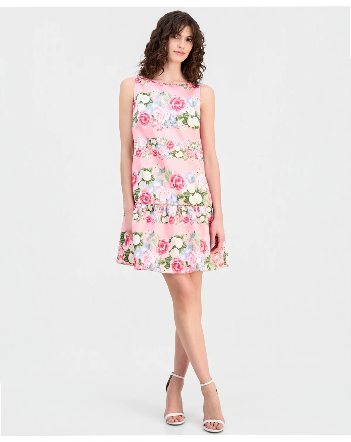 Women's Floral Print Sleeveless Shift Dress