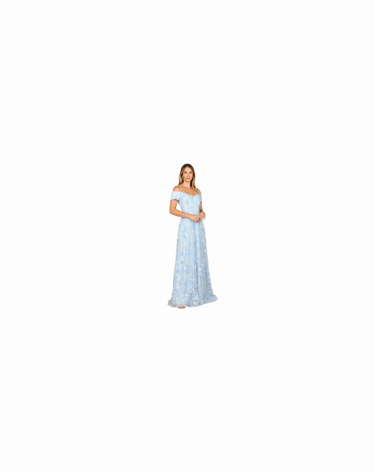 Women's Off Shoulder A-Line Floral Gown