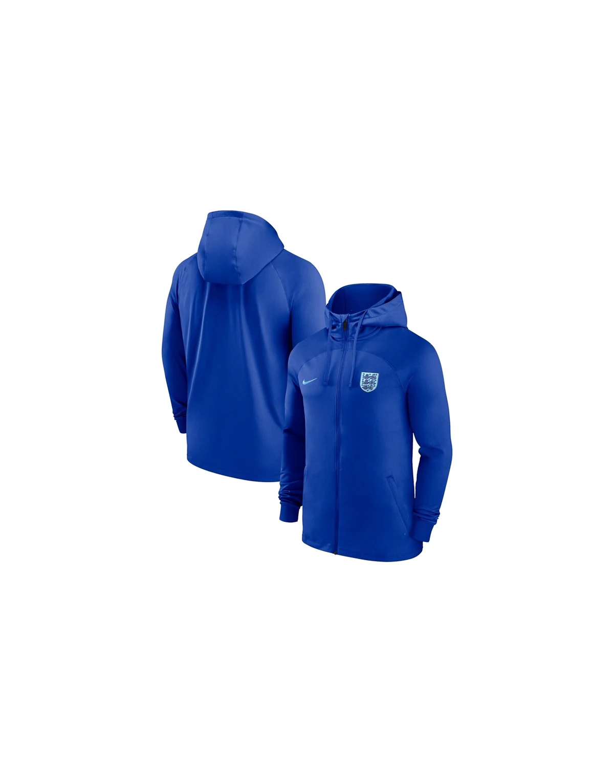 Men's Blue England National Team Strike Raglan Hoodie Full-Zip Track Jacket