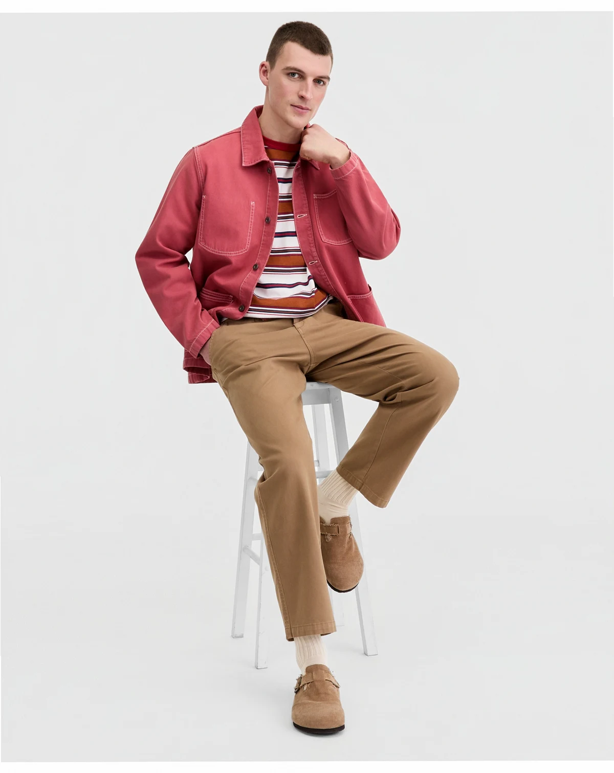 Sun +  Stone Men's Cotton Continental Wash Chore Jacket, Macy's Exclusive