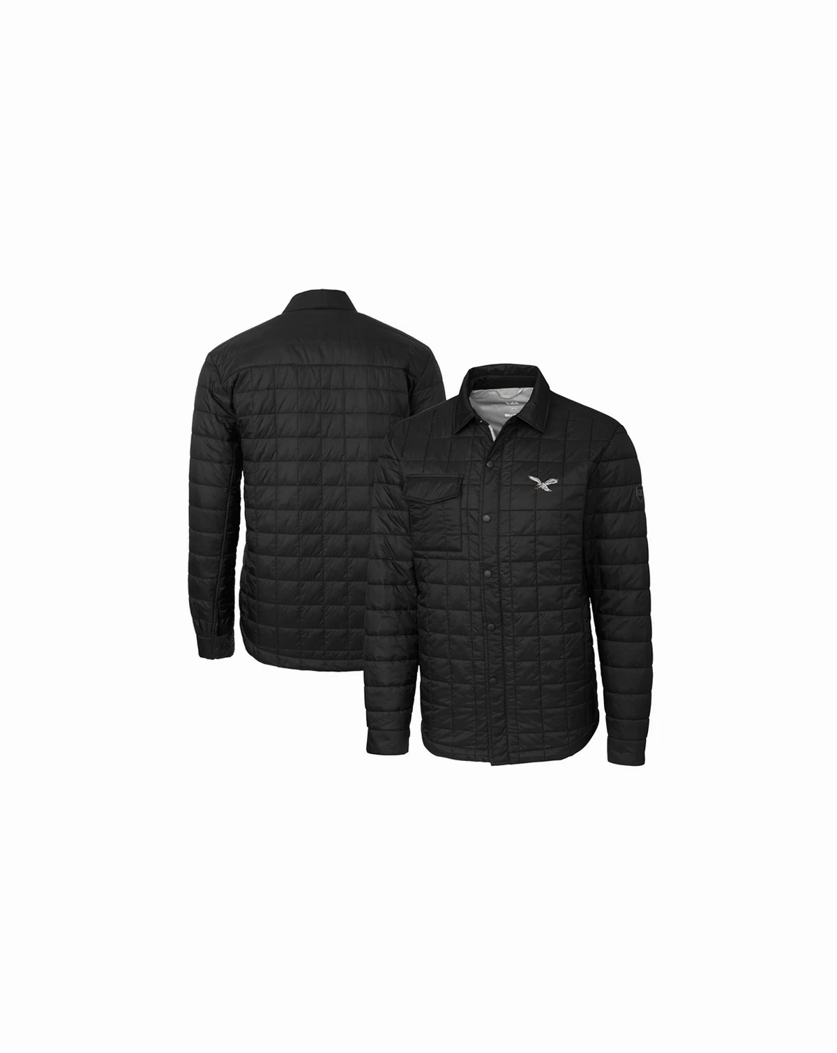 Men's Black Philadelphia Eagles Rainier PrimaLoft Eco Insulated Quilted Button-Up Shacket