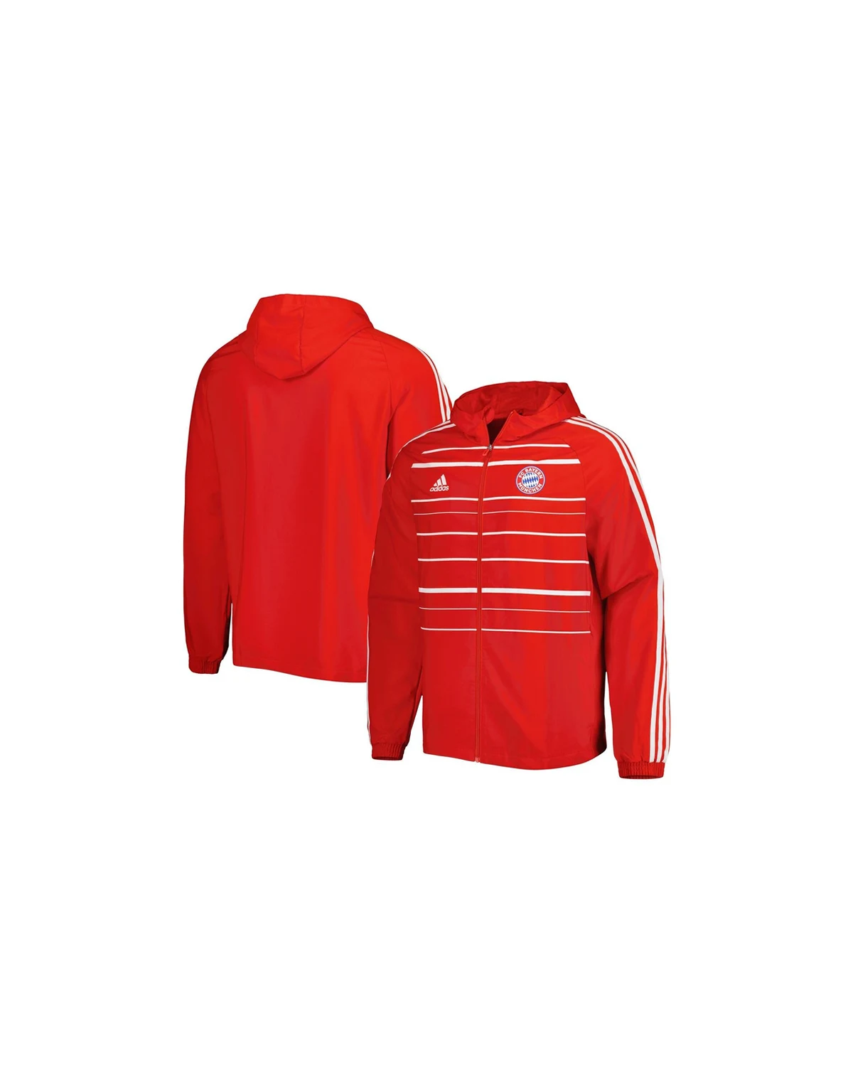 Men's Red Bayern Munich DNA Raglan Full-Zip Hoodie Windbreaker Jacket