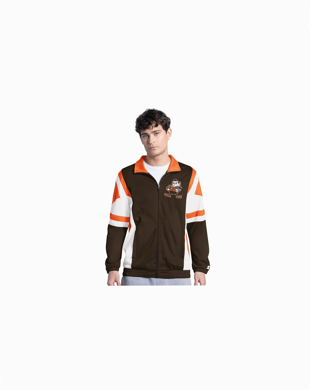 Men's Brown Cleveland Browns Contender Logo Full-Zip Track Jacket