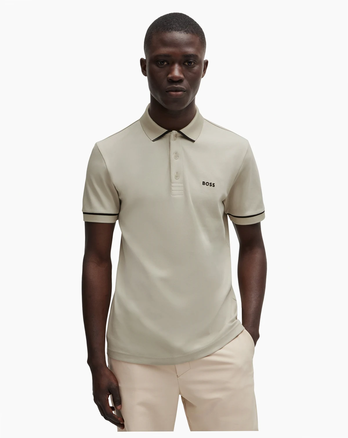 Men's Contrast Trim Slim-Fit Polo Shirt