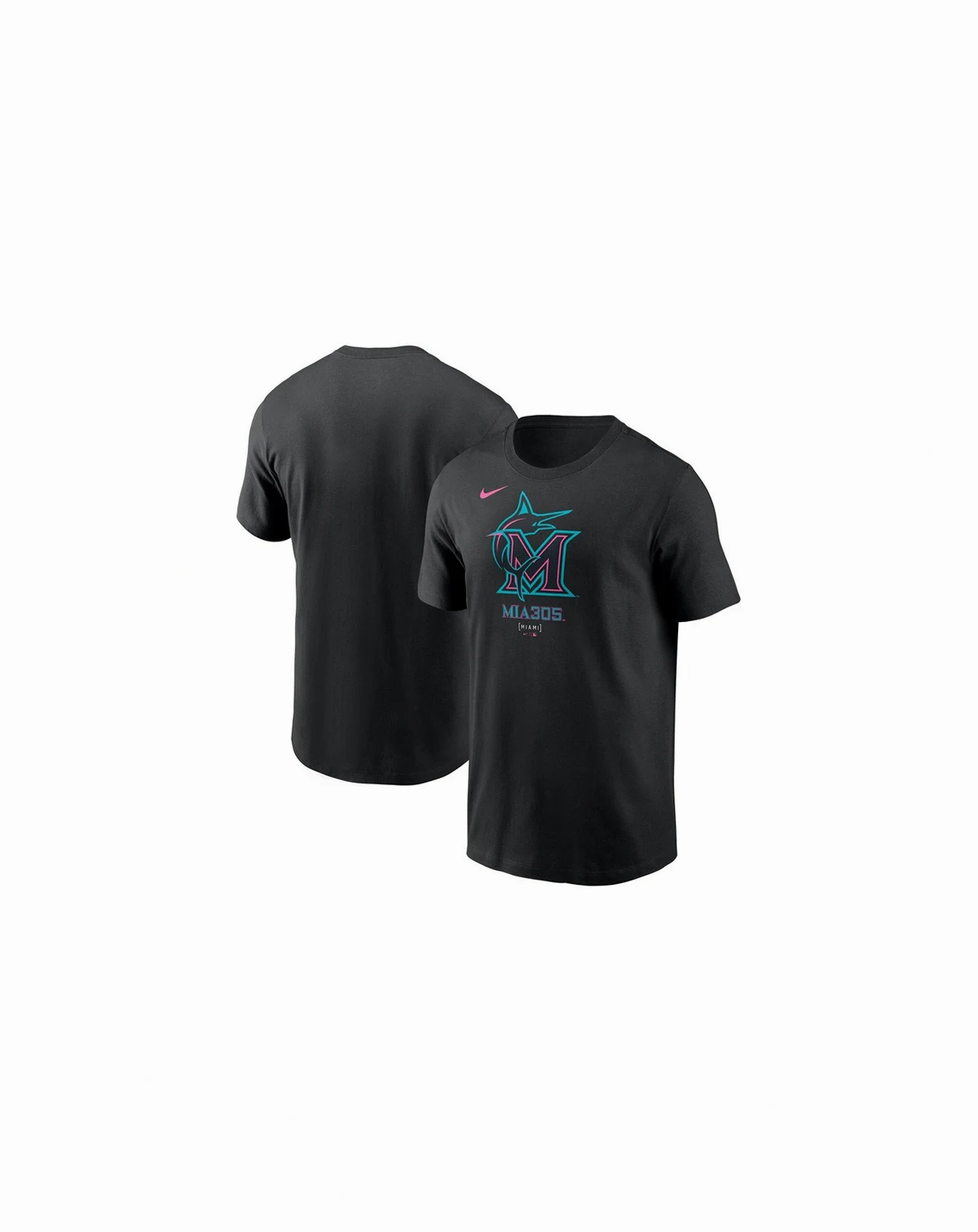 Men's Black Miami Marlins 2025 City Connect Large Logo T-Shirt