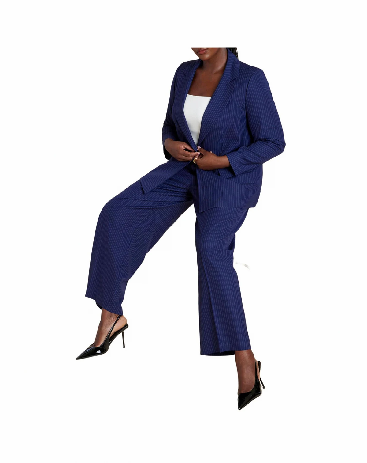 Women's Plus Size Pinstripe Trouser