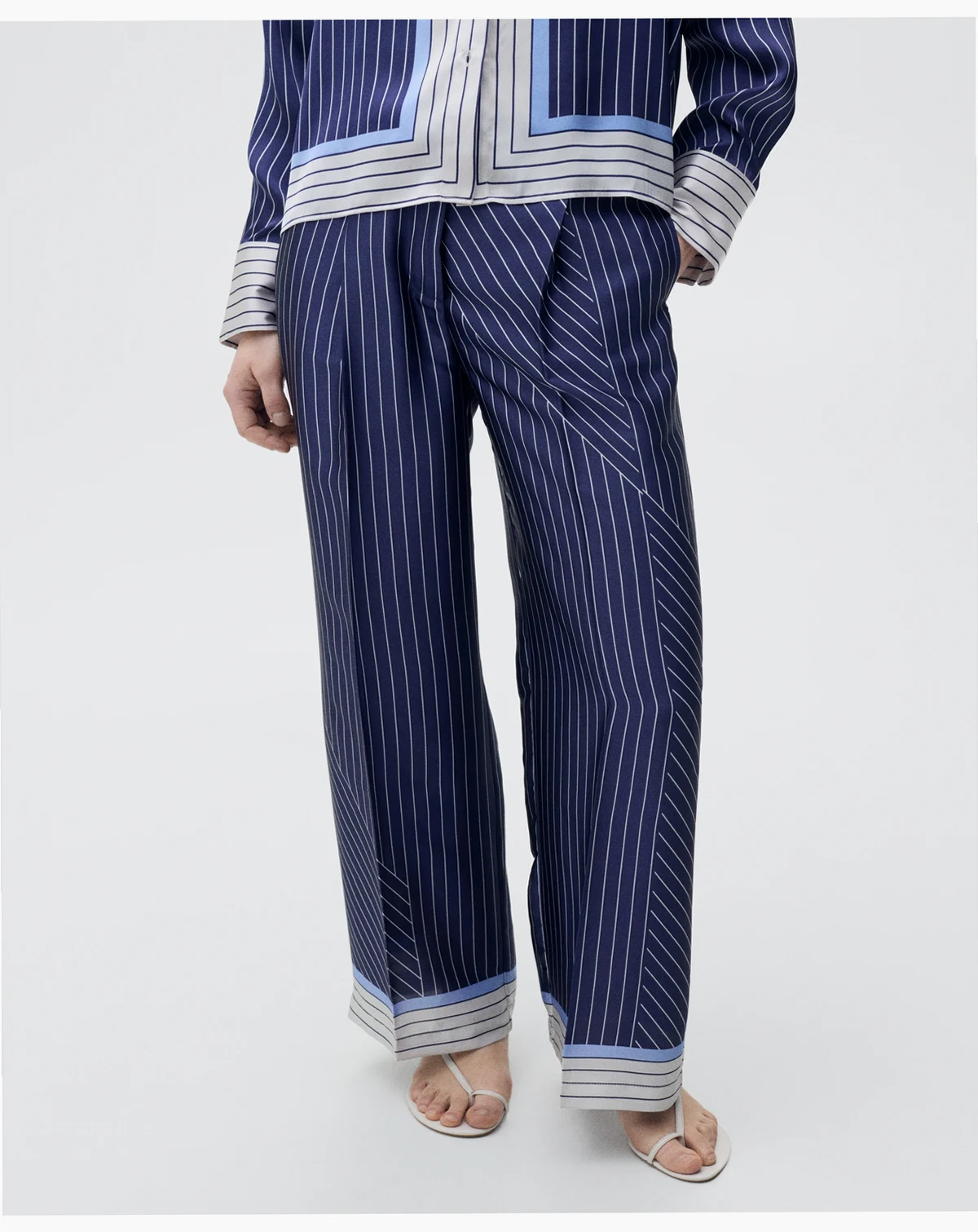 Women's Combined Stripes Satin Pants